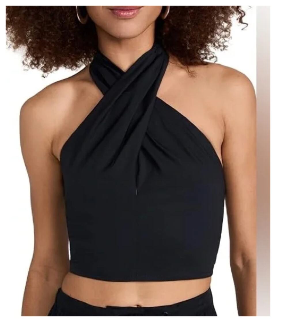 NEW STAUD Kai Twist Crop Halter Top Size 12